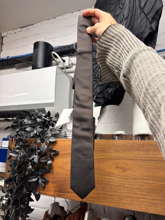 Dior Homme Semi Glossy Brown Silk Skinny Tie