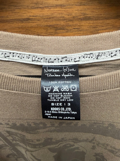 SS2007 Number (N)ine ‘About a Boy’ Skeleton Duel Brown Graphic T-Shirt