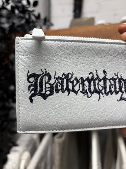AW2023 Balenciaga ‘Heavy Metal’ White Leather Cardholder Wallet