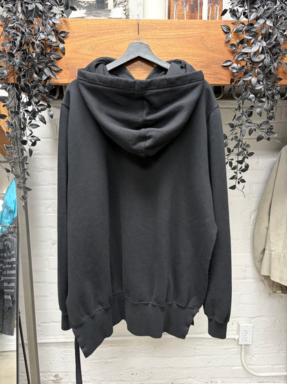 Rick Owens DRKSHDW ‘Poncho’ Raw Hem Black Pullover Hoodie