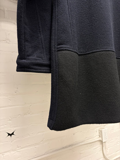 90s Early Number (N)ine ‘Switching Panels’ Black Long Wool Coat