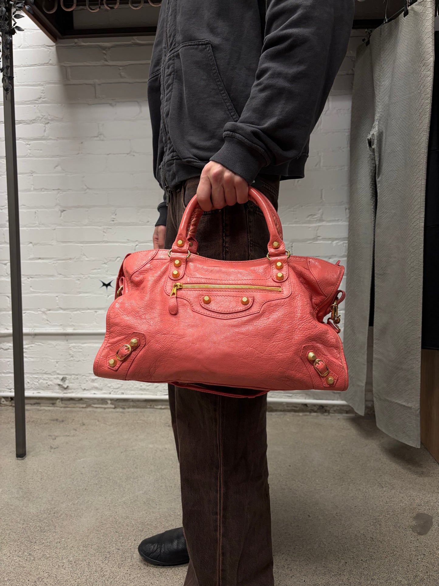 Balenciaga ‘Coral Pink’/Gold Hardware ‘City’ Bag