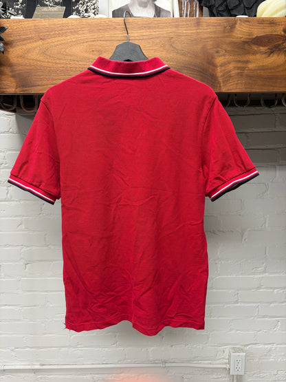 Prada ‘Sport Logo’ Red Cotton Polo Short Sleeve Shirt