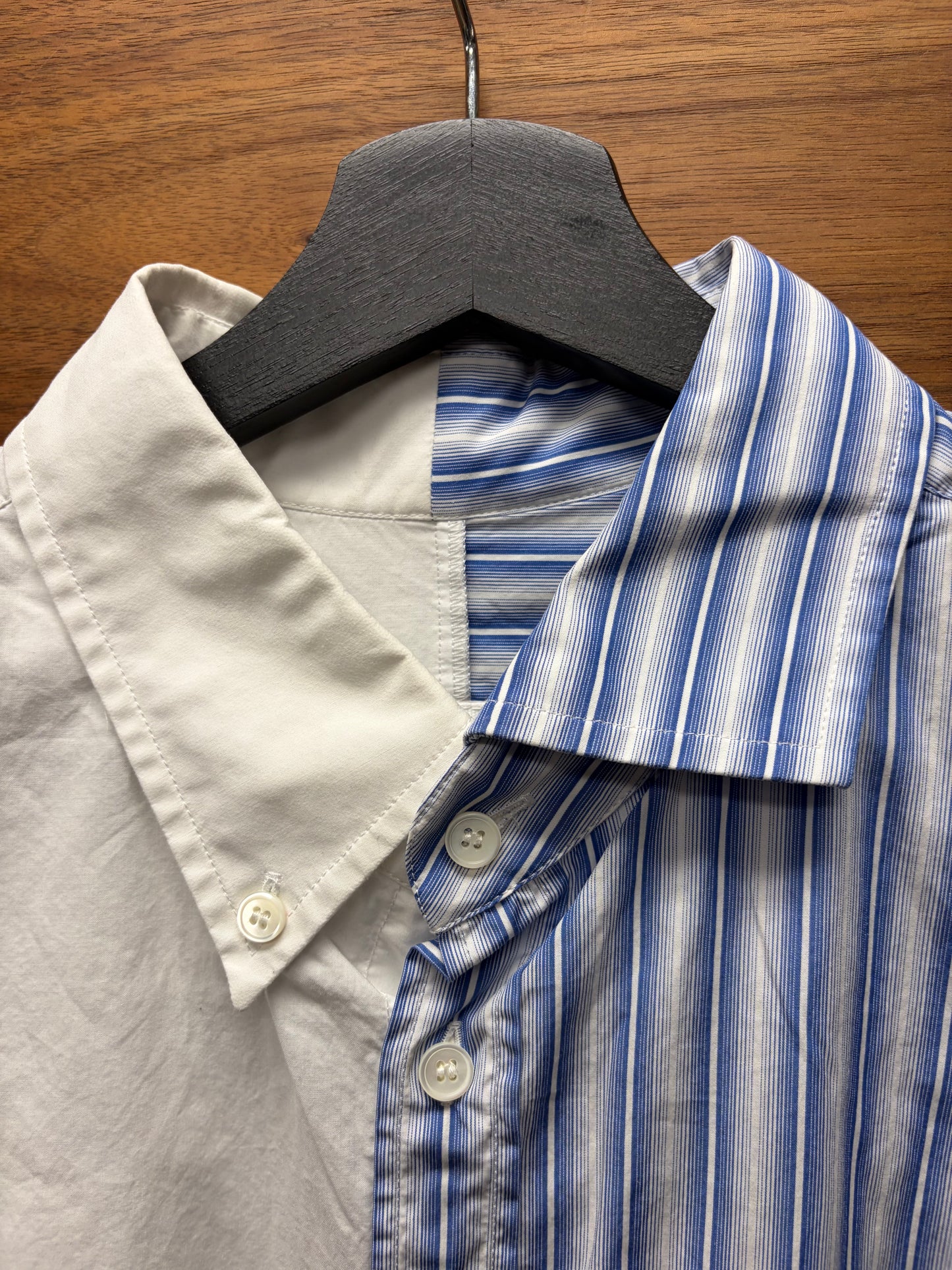 SS2023 Maison Margiela ‘Spliced Logo’ Pinstripe/White Button Up Shirt