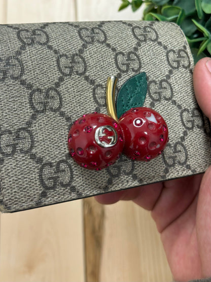 Gucci ‘GG Supreme’ Cherry Logo Snap Closure Wallet