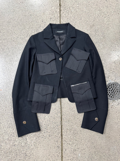 Kiko Kostadinov Cropped ‘Single Button’ Cargo Blazer