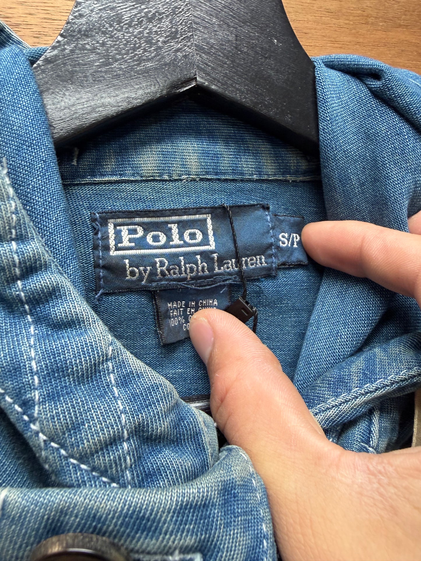 Vintage Polo by Ralph Lauren ‘Gunner Smock’ Washed Blue Denim Jacket