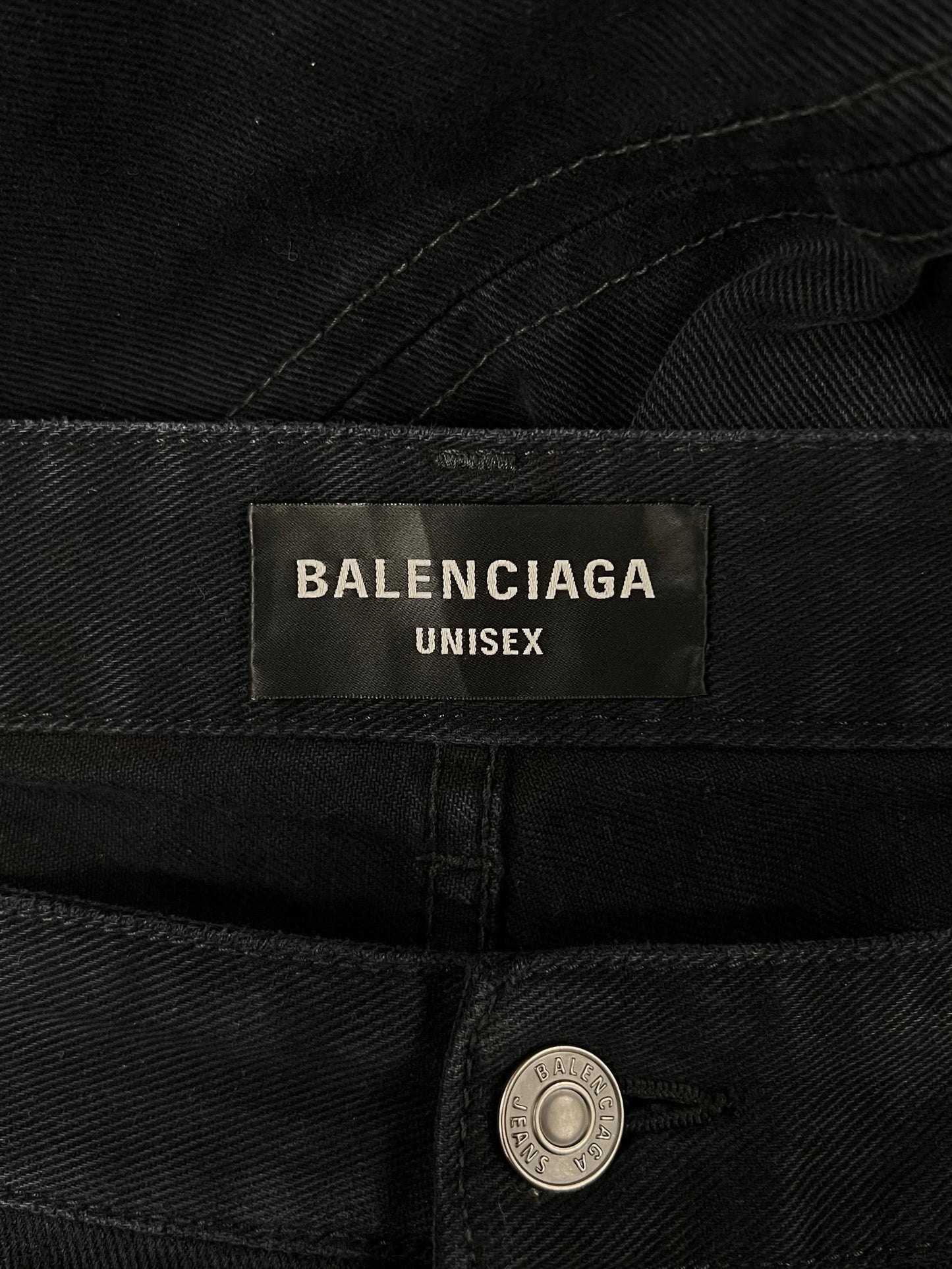 Balenciaga Faded Blue Wide Leg Carpenter Denim