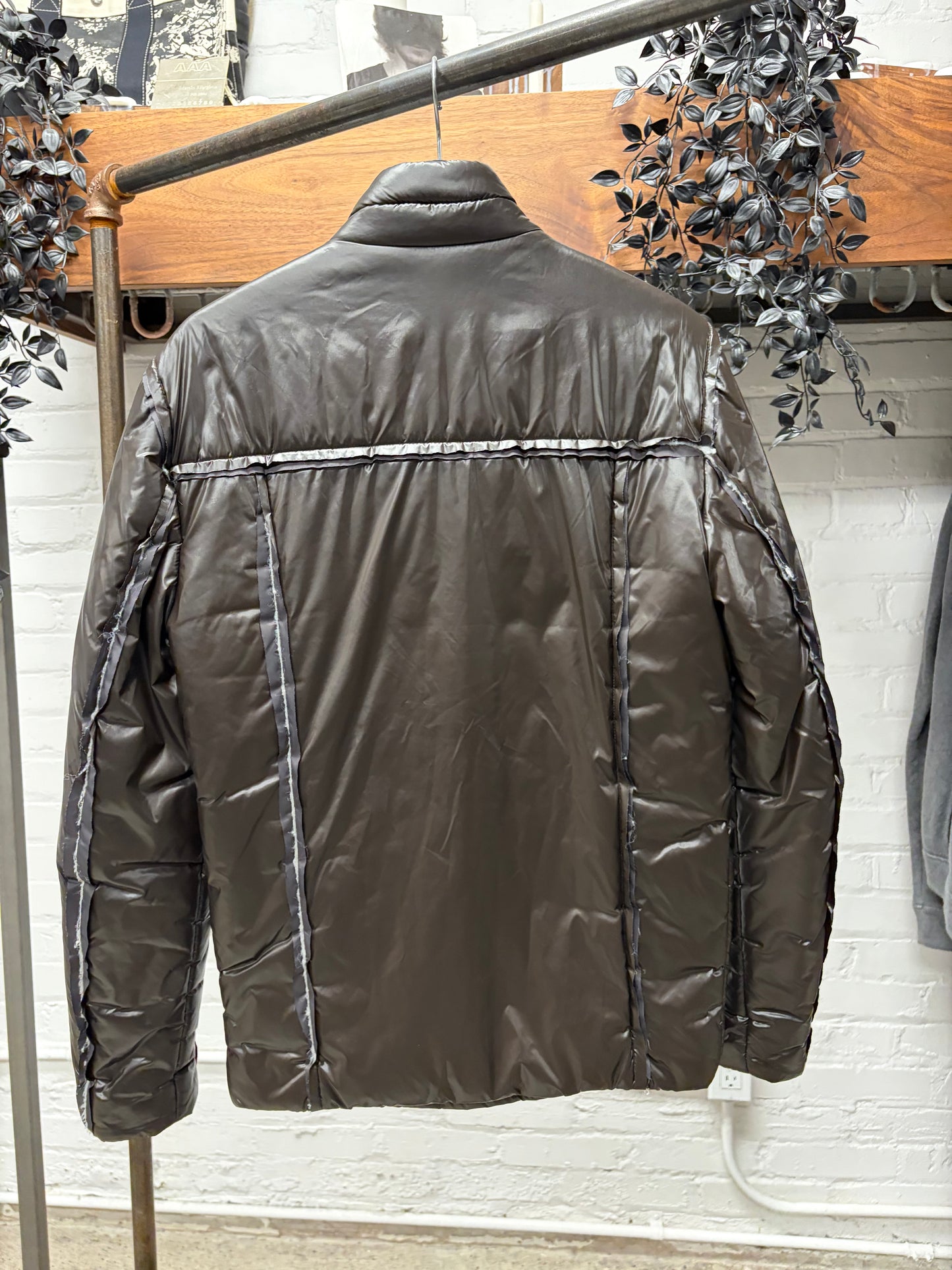 Maison Martin Margiela ‘Leaking’ Faux Distressed Brown Puffer Jacket