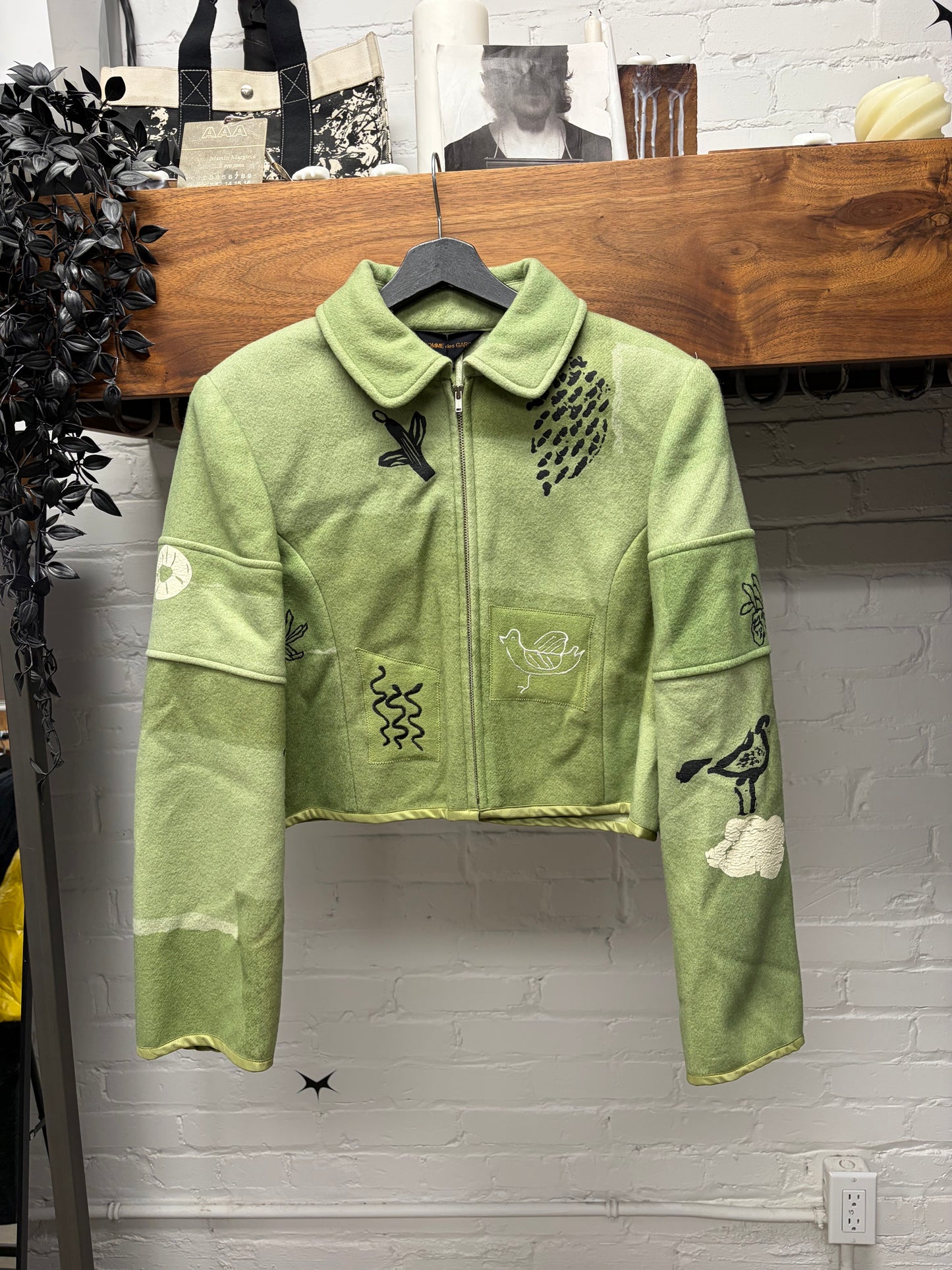 1989 Comme Des Garçons Cropped Wool Patchwork Jacket