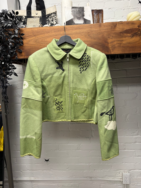 1989 Comme Des Garçons Cropped Wool Patchwork Jacket