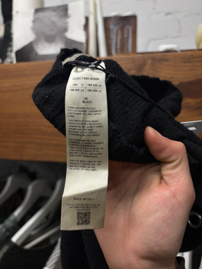 AW2023 Rick Owens ‘Luxor’ Black Cashmere Gimp Mask