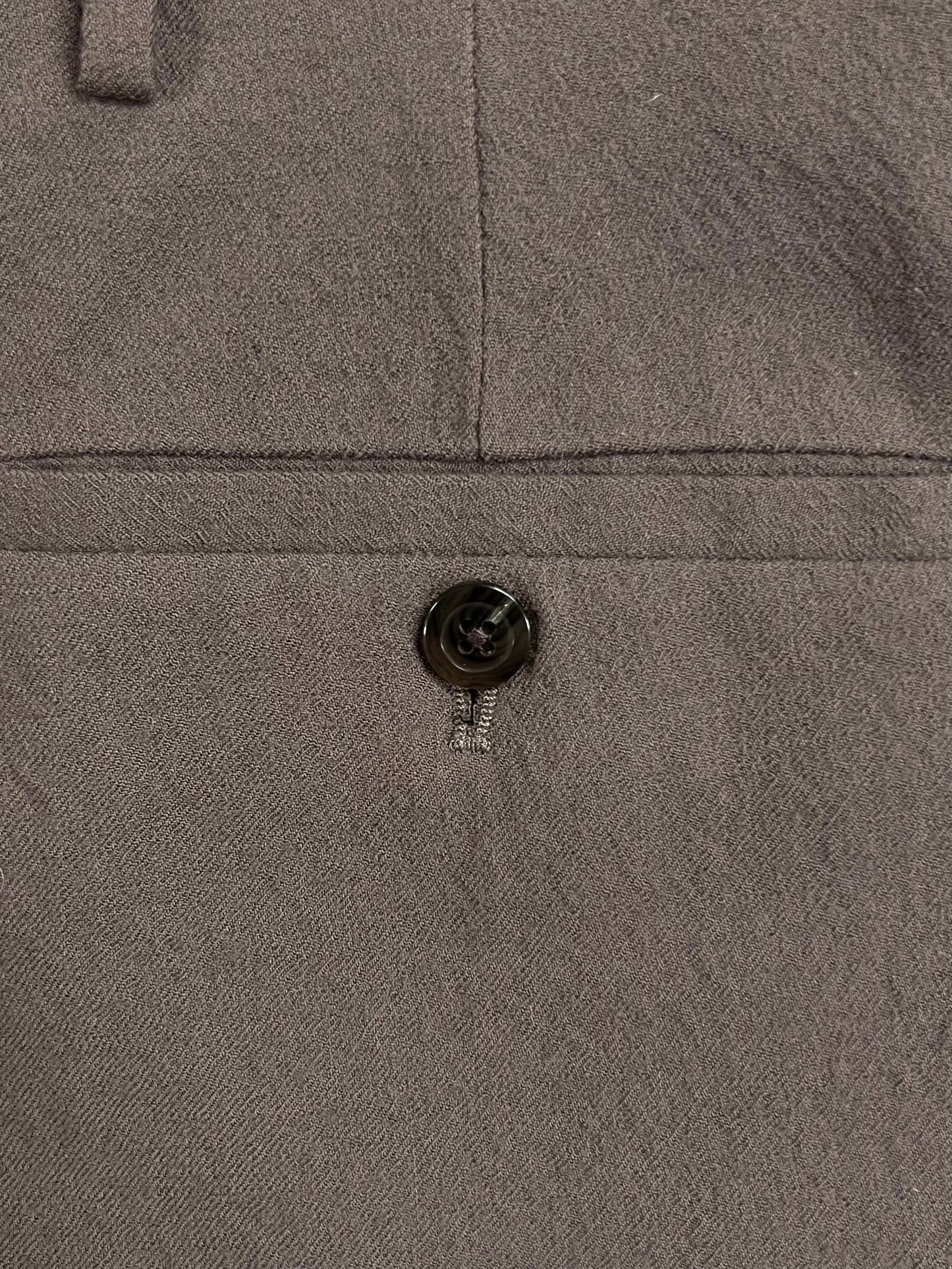 Rick Owens Mainline Virgin Wool ‘Dust’ Brown Cropped Pants