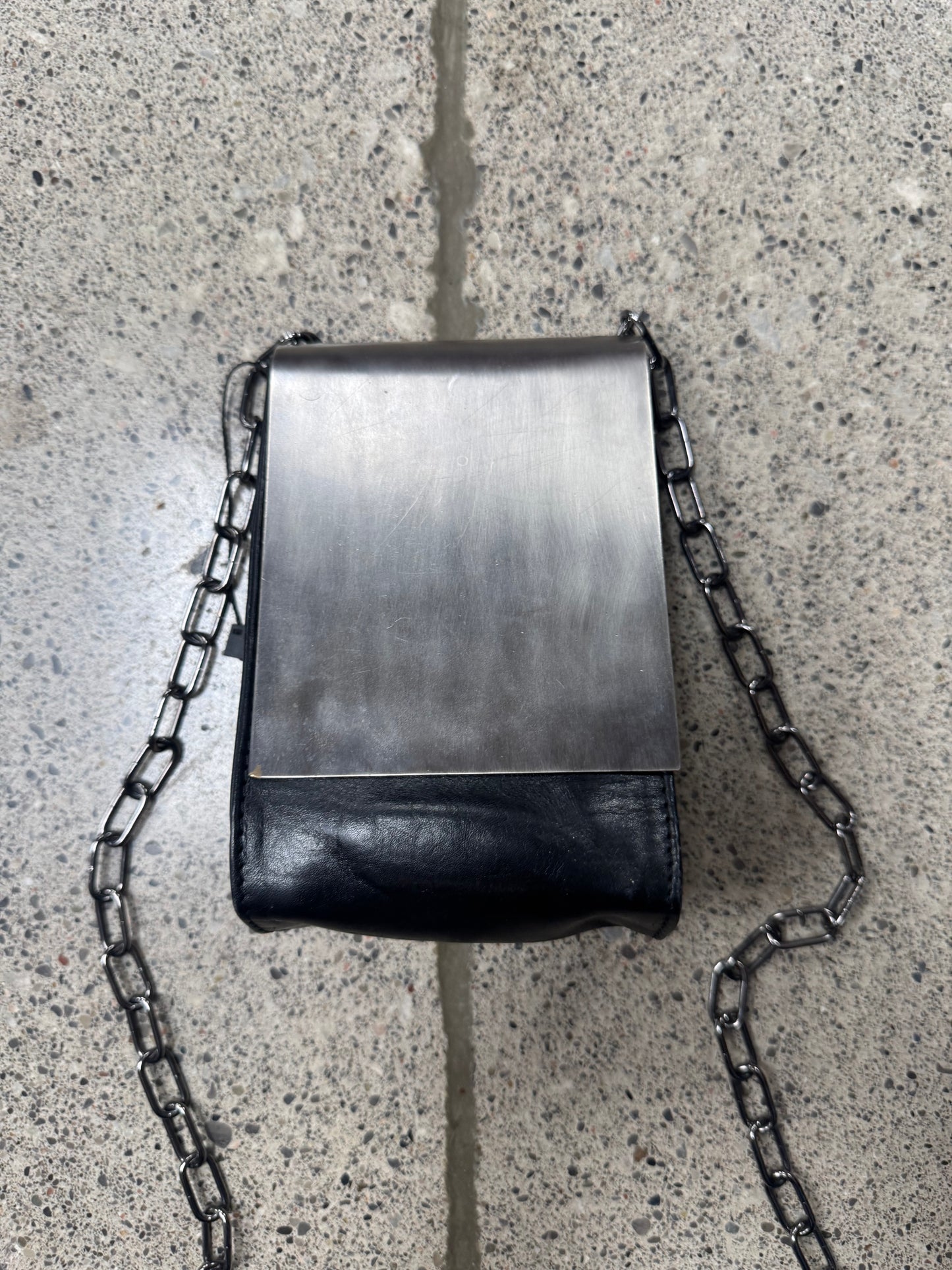 2000s Dirk Bikkembergs ‘Chain’ Top Closure Metal Bag