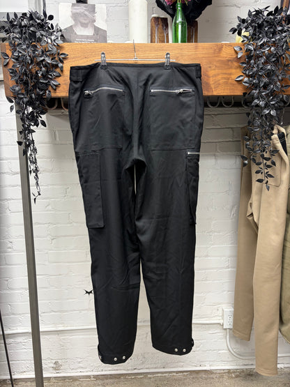 Jil Sander ‘Flight’ Wide Leg Black Cargo Lightweight Trousers