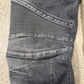 Balmain Washed Black Slim/Skinny Biker Jeans