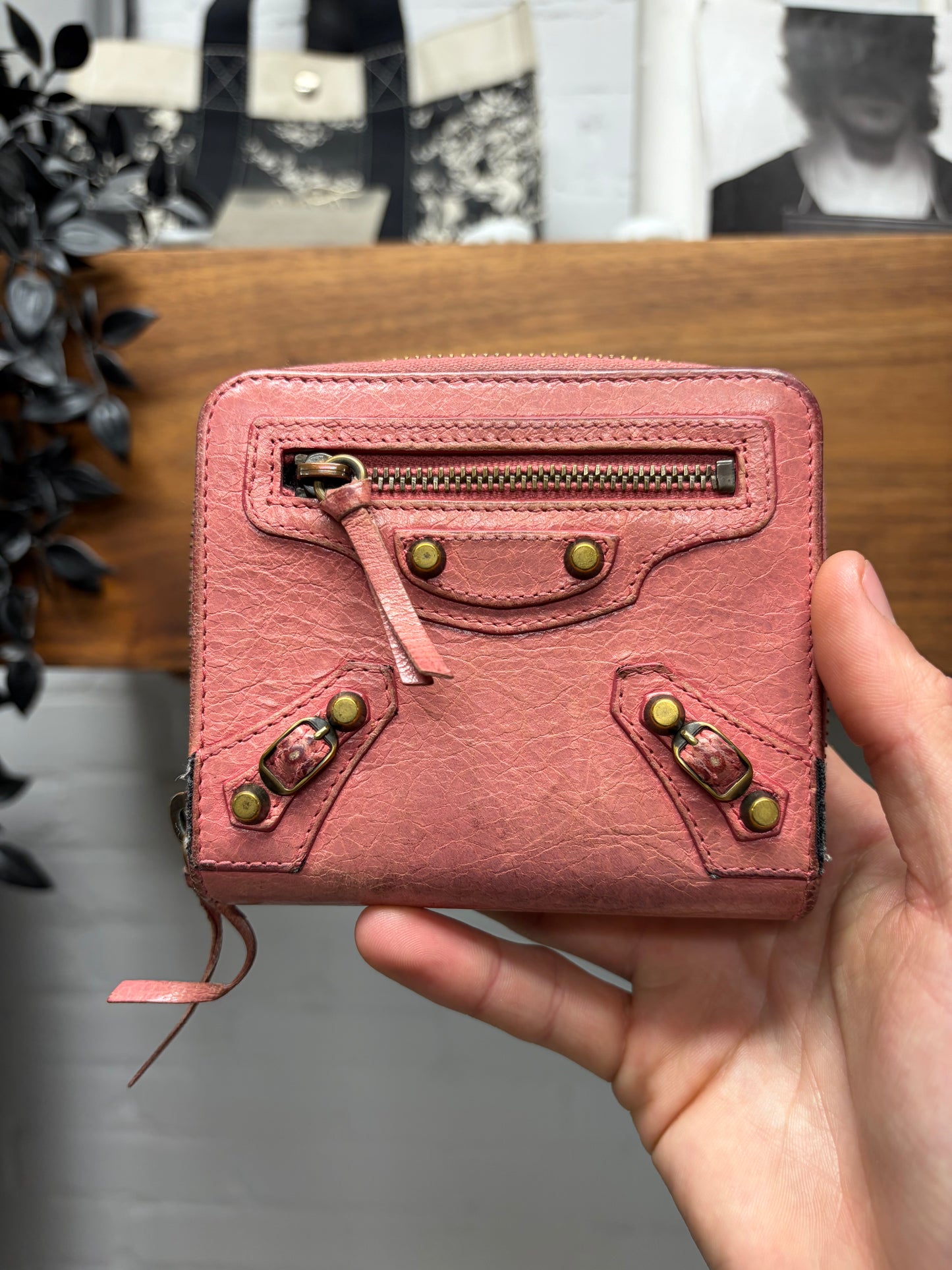 Balenciaga ‘Agneau’ Pink Calfskin Leather Wallet