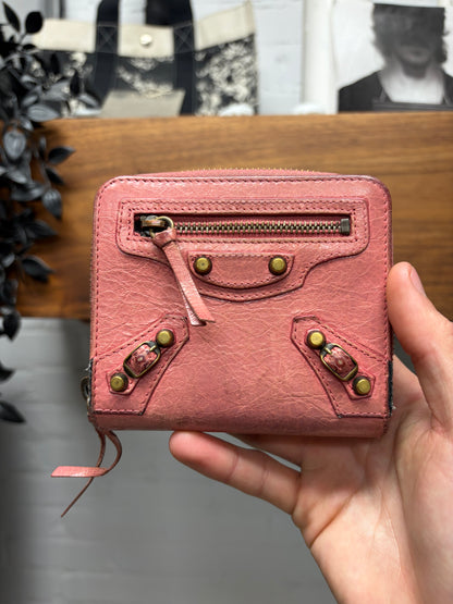 Balenciaga ‘Agneau’ Pink Calfskin Leather Wallet