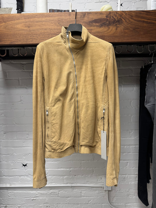 SS2015 Rick Owens ‘Faun’ Blistered Lambskin ‘Mollino’ Zip Bone Jacket