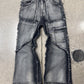 No Faith Studios ‘001’ Washed Grey Flared Denim