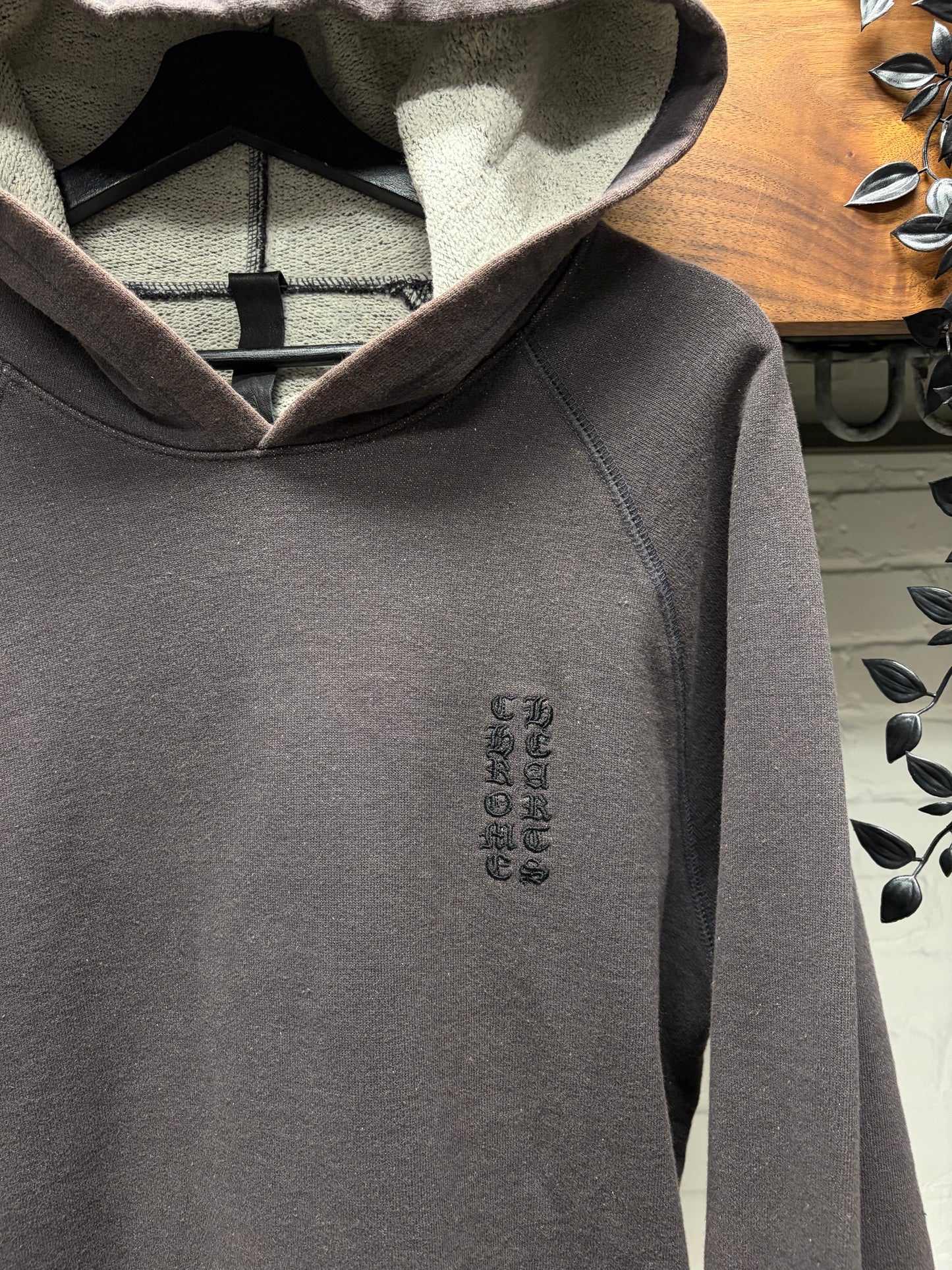 Chrome Hearts ‘Y-Not’ Grey Embroidered Logo Pullover Hoodie