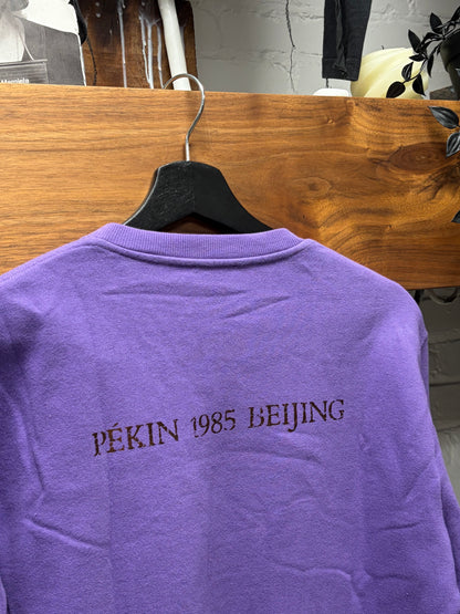 Saint Laurent ‘1985 Pekin Beijing’ Gold Foil Logo Purple Sweatshirt
