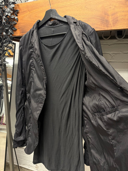 SS2014 Rick Owens ‘Vicious’ Layered Black T-Shirt + Nylon Blazer