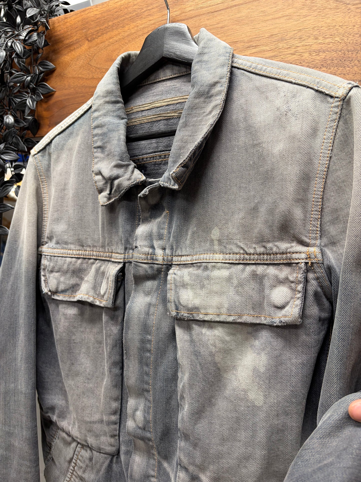 AW2006 Rick Owens ‘Dustulator’ Dust Brown Faded Trucker Jacket