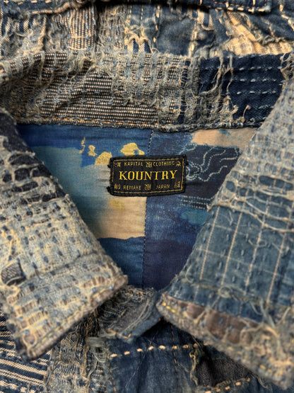 SS2024 Kapital ‘Boro’ Repaired Blue Denim Trucker Jacket