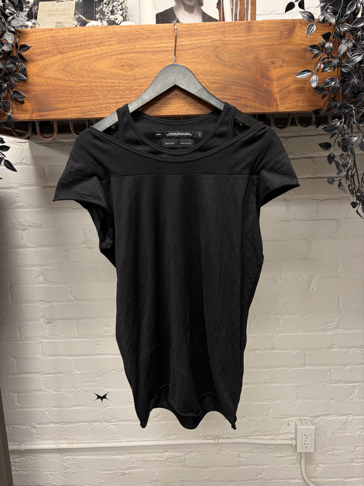 SS2025 Julius Layered Ribbed Black Tank Top/T-Shirt