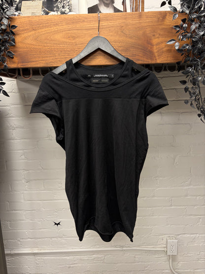 SS2025 Julius Layered Ribbed Black Tank Top/T-Shirt