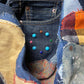 Kapital Gemstone Studded Flared Patchwork Denim