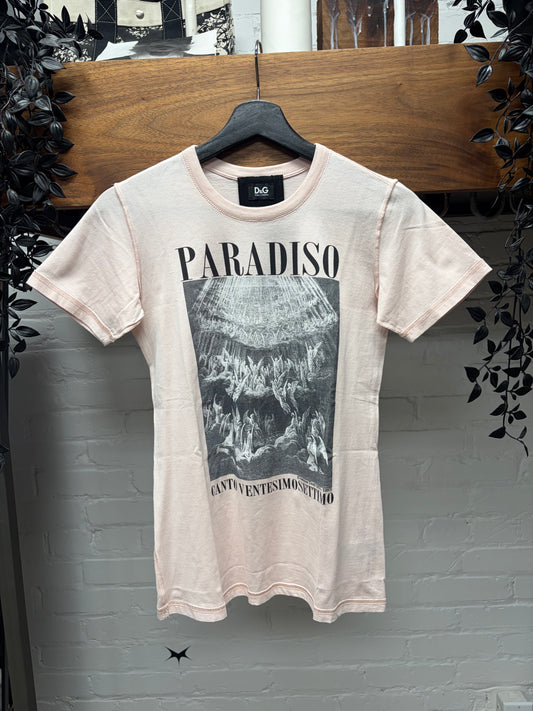 2000s Dolce & Gabbana ‘Paradiso’ Faded Pink Graphic T-Shirt