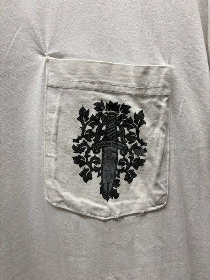 Vintage Chrome Hearts ‘Vine Dagger’ Thrashed White Graphic T-Shirt