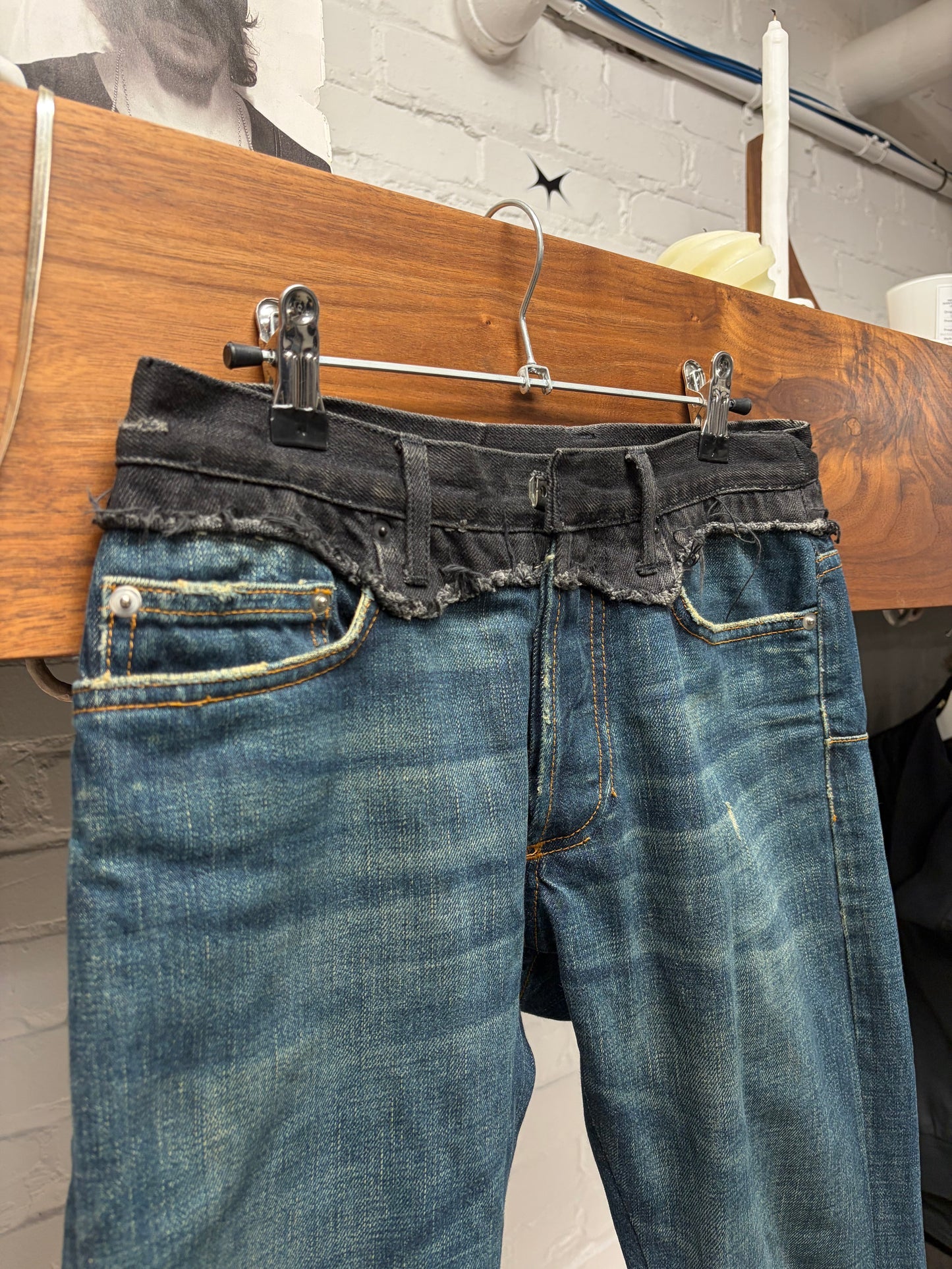 Dior Homme ‘Cummerbund’ Black/Blue Skinny Denim