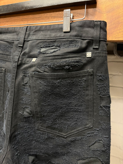 AW2022 Givenchy by Matthew Williams ‘Boro’ Repaired Black Denim