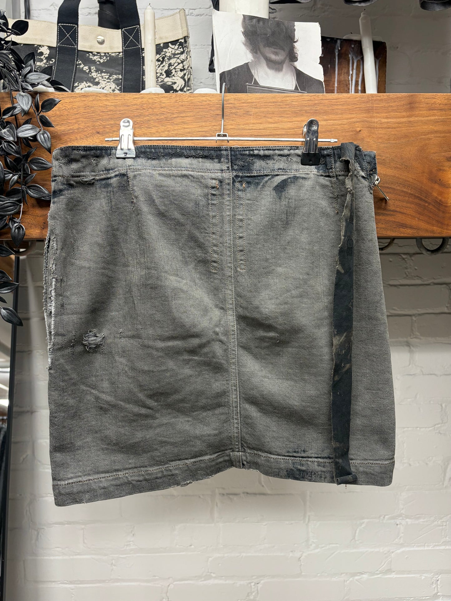 AW2009 Rick Owens ‘Aircut’ Hogwash Asymmetric Zip Denim Mini Skirt