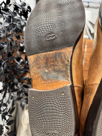 Maison Margiela ‘Pecos’ Natural Brown Patina Pointed Toe Leather Boots