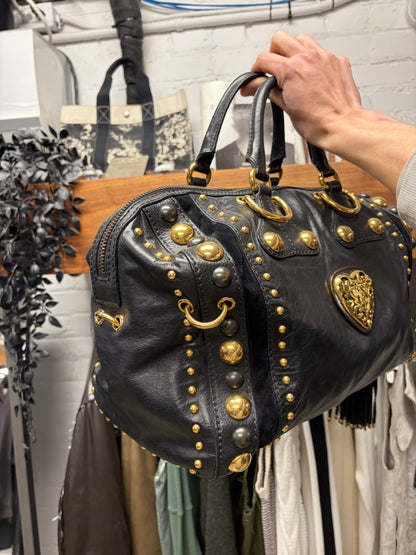 Gucci by Frida Giannini ‘Babouska’ Leather Bag with Gold ‘GG Heart’ Hardware & Studding