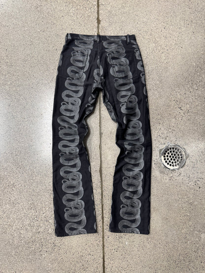 OG Hysteric Glamour Black ‘Snake’ Flared Leg Denim