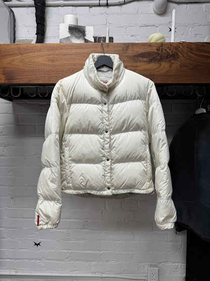 Prada Sport ‘Linea Rossa’ Down Filled White Down Filled Jacket