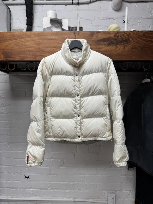 Prada Sport ‘Linea Rossa’ Down Filled White Down Filled Jacket