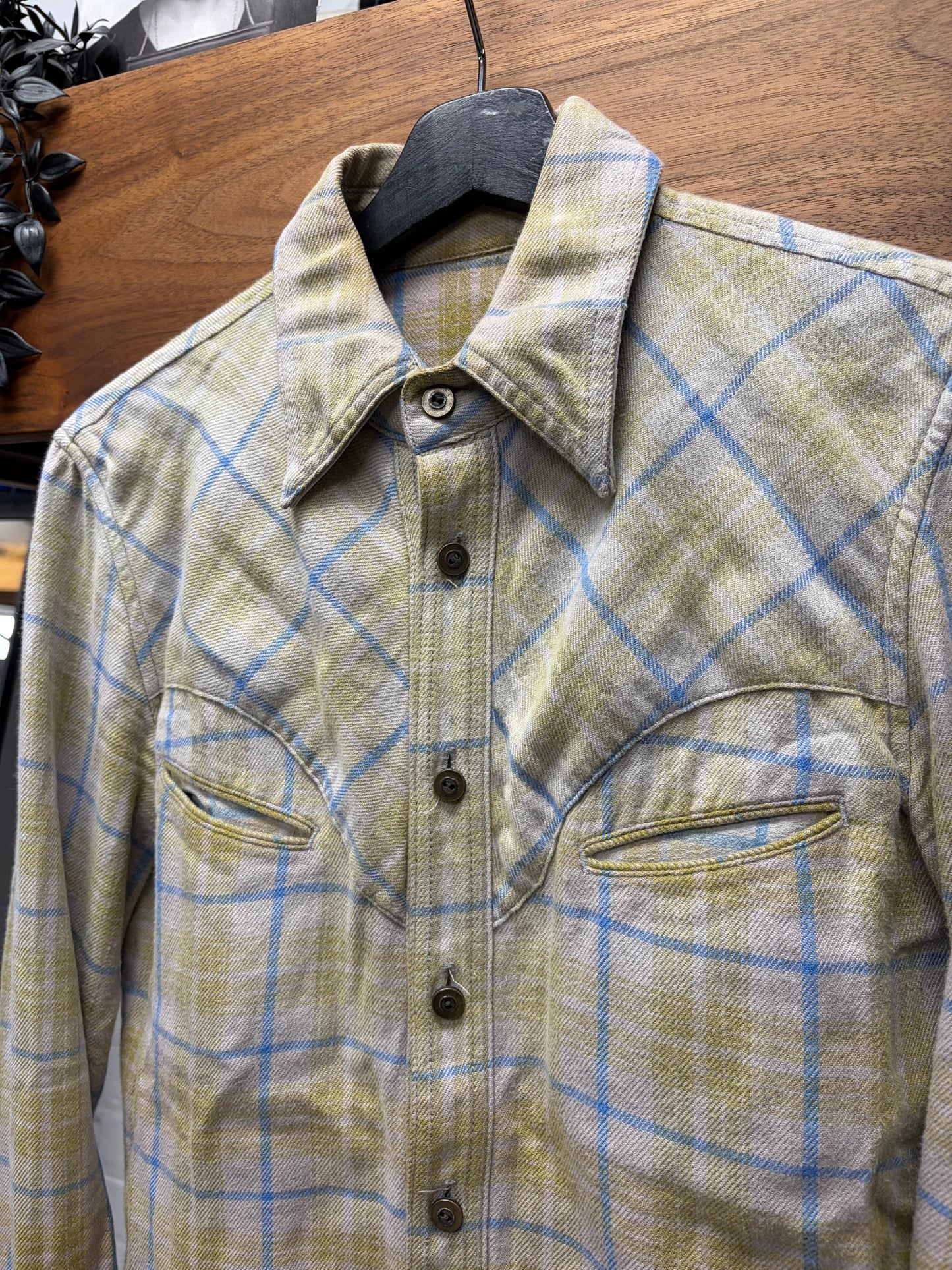 Isamu Katayama Backlash ‘Pigskin Suede’ Printed Plaid Western Flannel