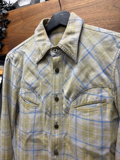 Isamu Katayama Backlash ‘Pigskin Suede’ Printed Plaid Western Flannel
