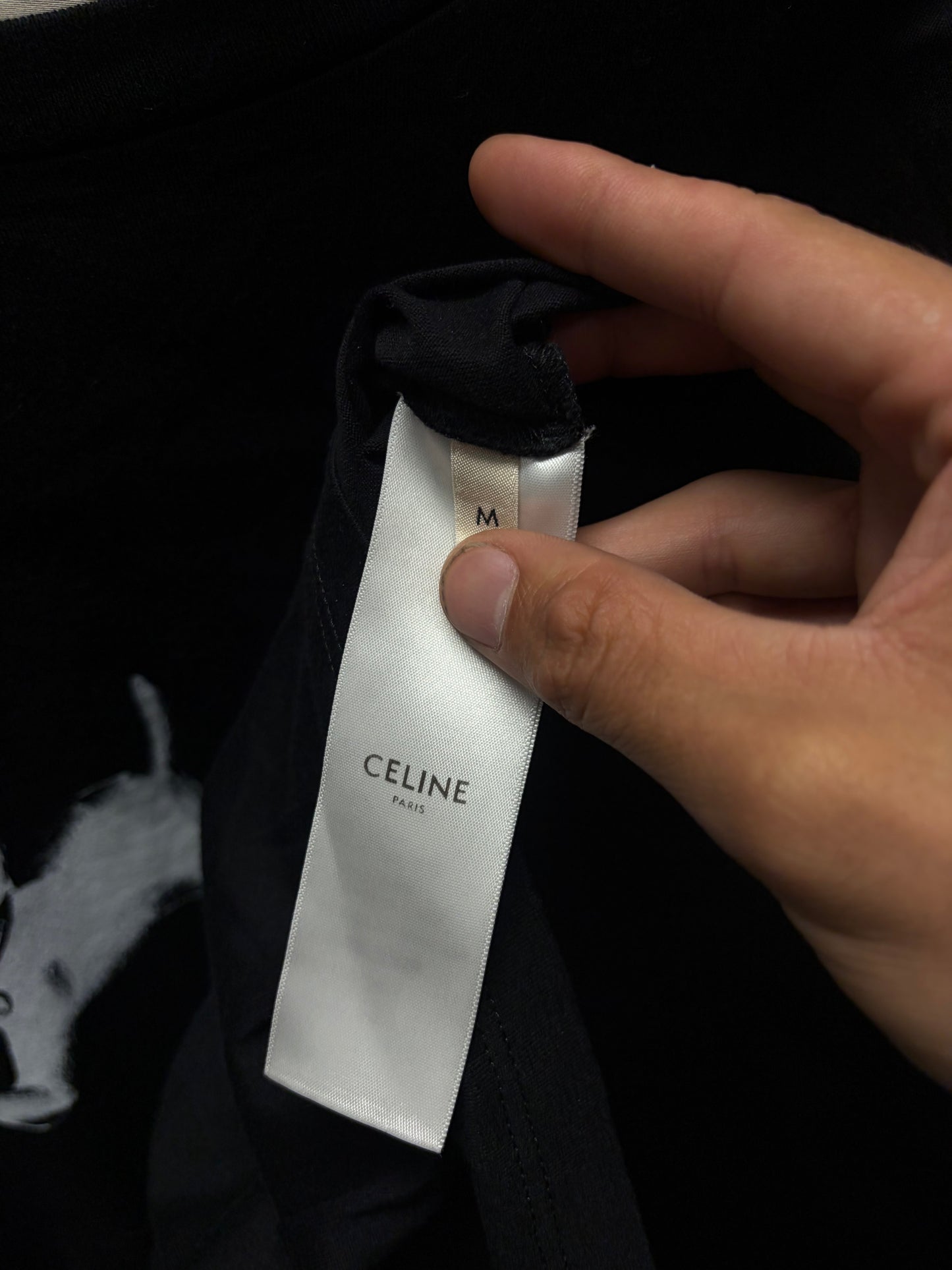 Celine by Hedi Slimane ‘Dalmation Puppies’ Black Graphic T-Shirt