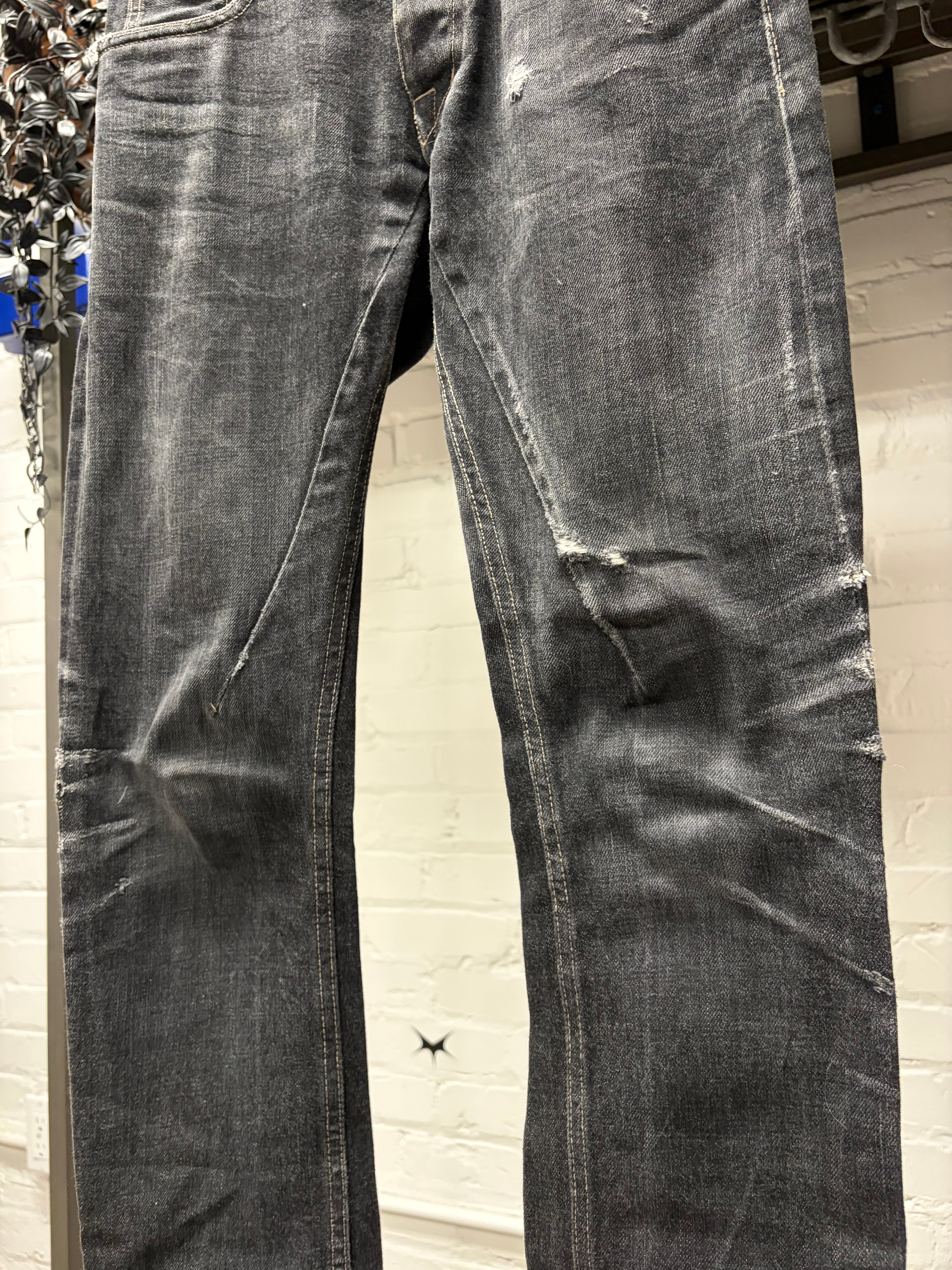 Rick Owens 'Detroit Cut' Washed Grey Skinny Jeans – Alex Maxamenko