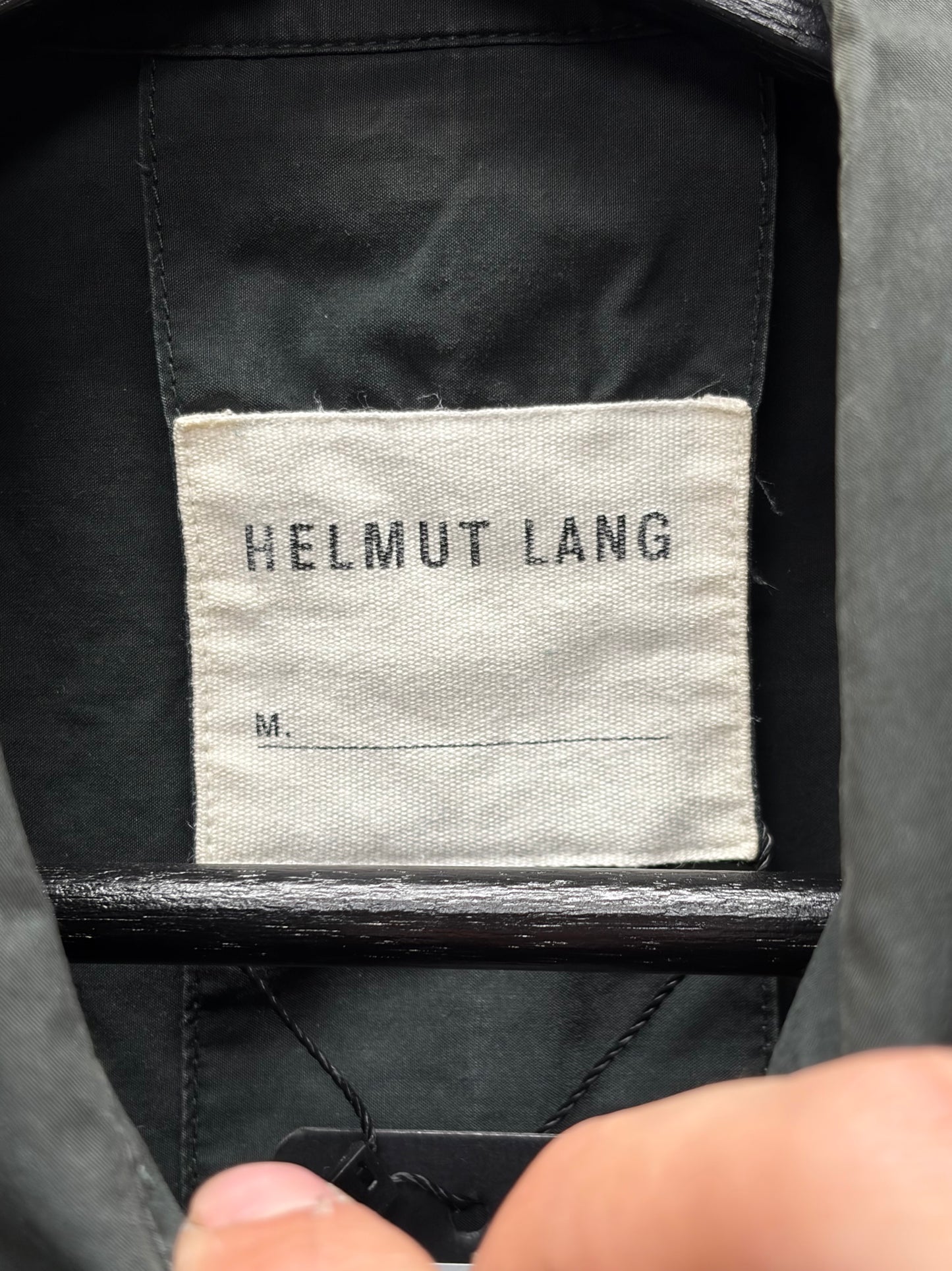 Vintage Helmut Lang Green ‘Military Inspired’ Collared Short Sleeve Top