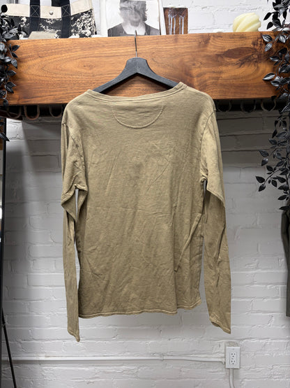 Kapital Brown Cotton ‘Henley’ Long Sleeve Shirt