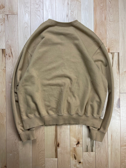 Awake NYC Two Tone Brown Chest Logo Sweatshirt