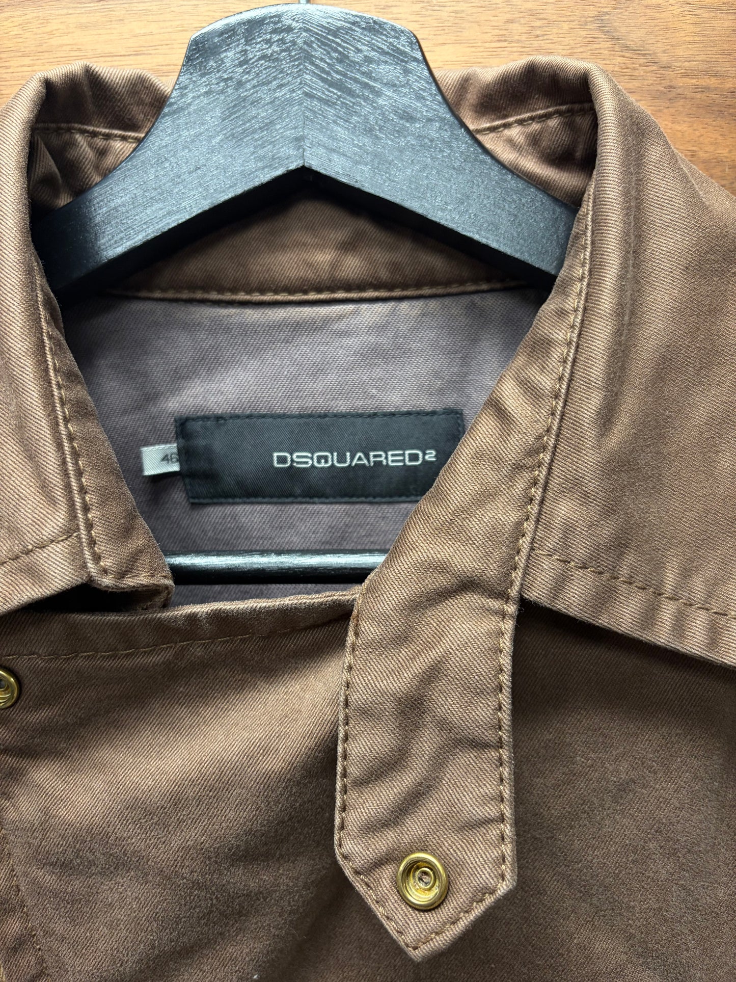 2000s Dsquared2 Brown Cotton ‘Perfecto Zip’ Biker Jacket